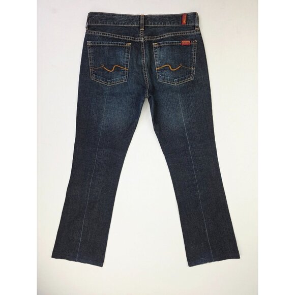7 For All Mankind Size 29X30 Womens Bootcut Blue Denim 5 Pocket Logo Tag Jeans - Picture 1 of 13